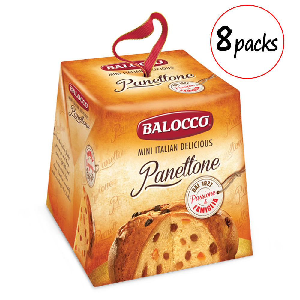 Balocco Mini Panettone Cake 3.5 oz (8-Pack) – Italian Holiday Classic