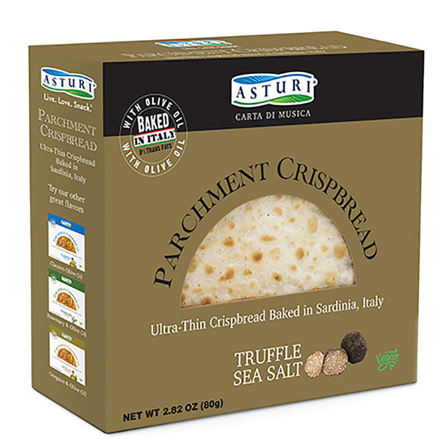 Asturi Truffle & Sea Salt Parchment Crispbread – Italian Carta di Musica 2.82 oz
