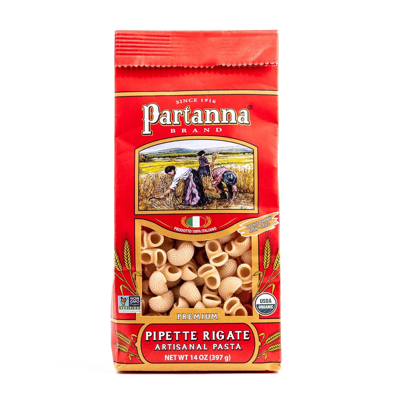 Partanna Pipette Rigate Organic Pasta 14 oz