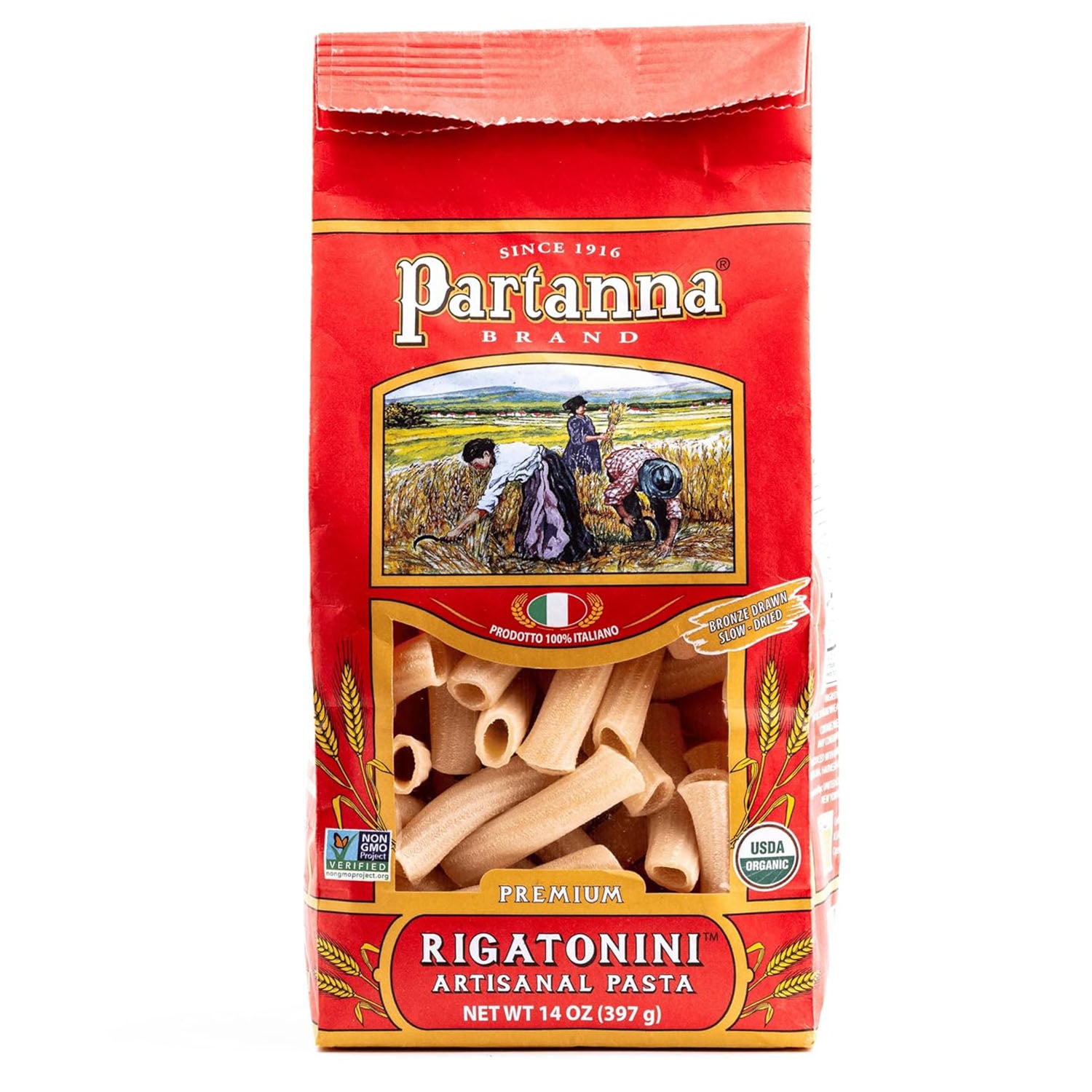 Partanna Organic Rigatonini Pasta 14 oz