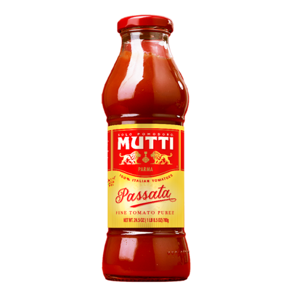 MUTTI Passata Tomato Puree – Smooth Italian Tomato Base (No Basil, 24.5 oz)