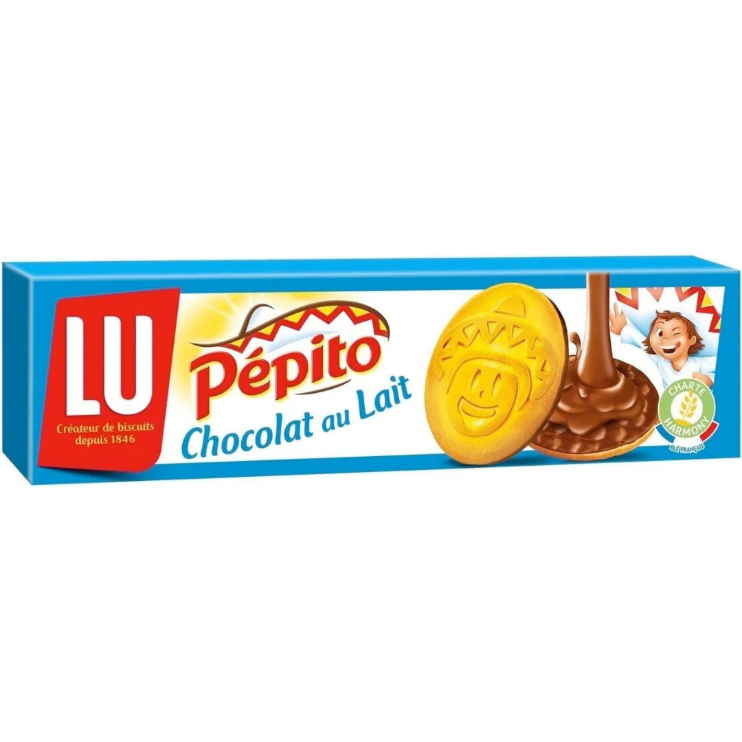 LU Pépito Milk Chocolate Cookies – French Biscuit with Creamy Milk Chocolate – 150g