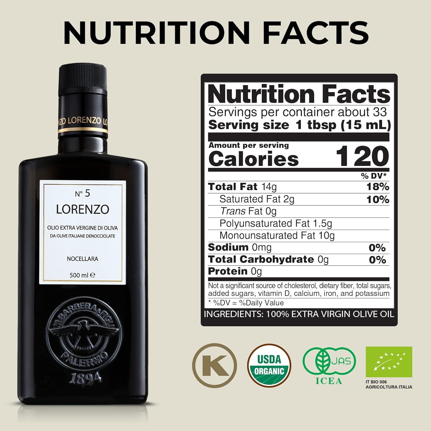 Barbera Lorenzo No. 5 Extra Virgin Olive Oil – 500ml