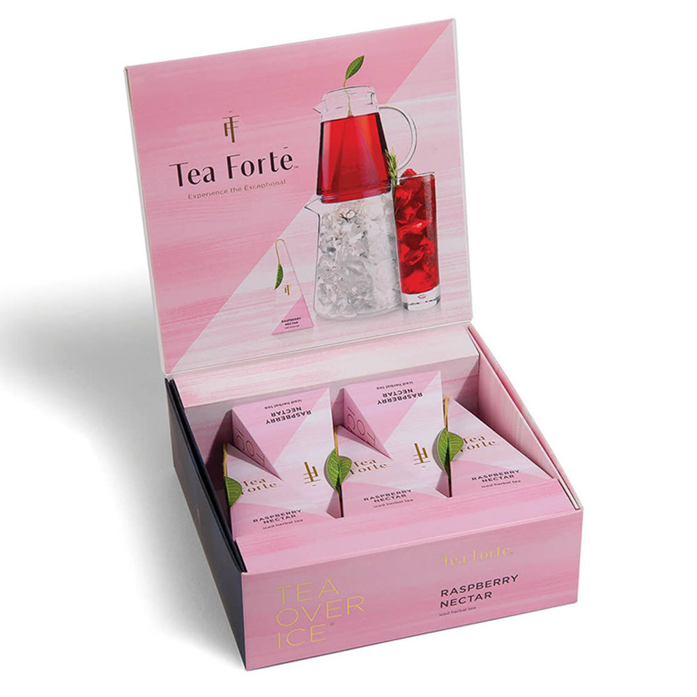 TEA FORTE Raspberry Nectar Herbal Iced Tea – Caffeine-Free Pitcher Pack (5 Count)