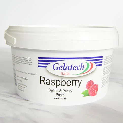 Gelatech Raspberry Gelato & Pastry Paste – Italian Fruit Base, 6.6 lb Tub