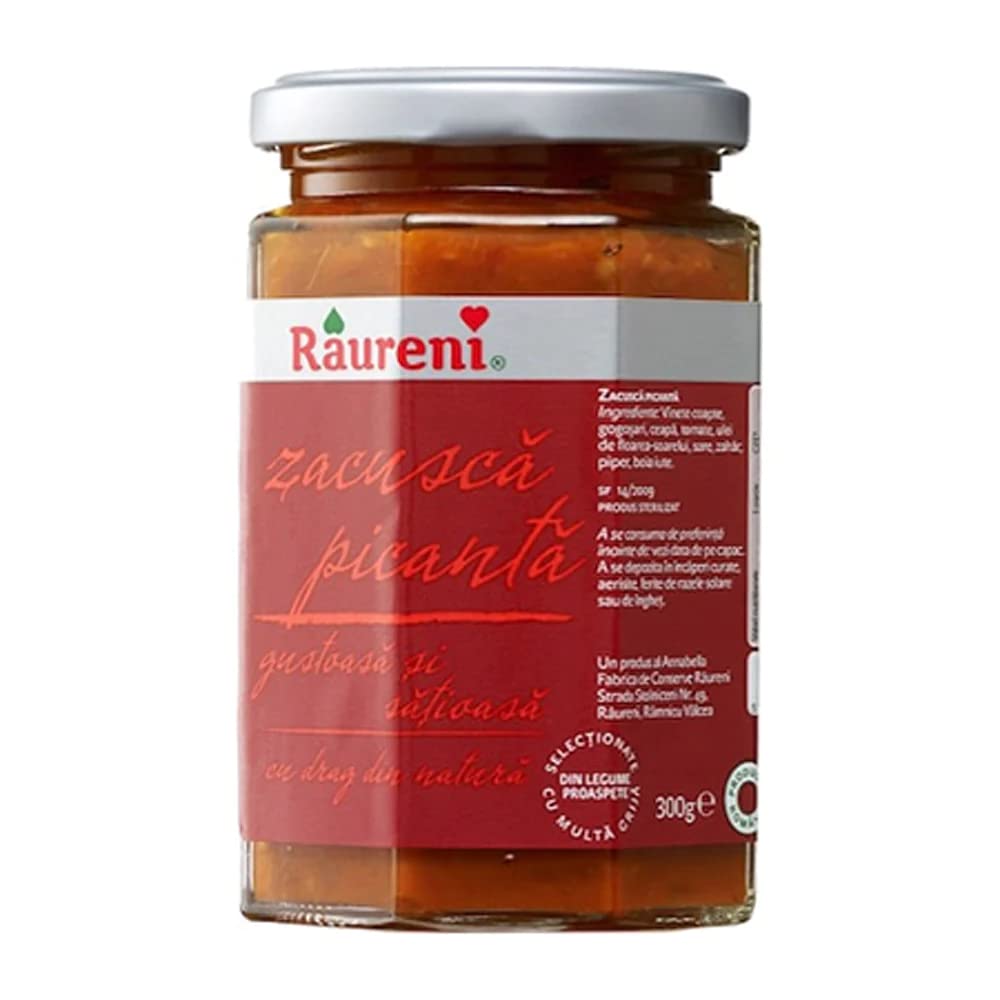 Raureni Romanian Zacusca Spicy – Traditional Vegetable Spread, 300g