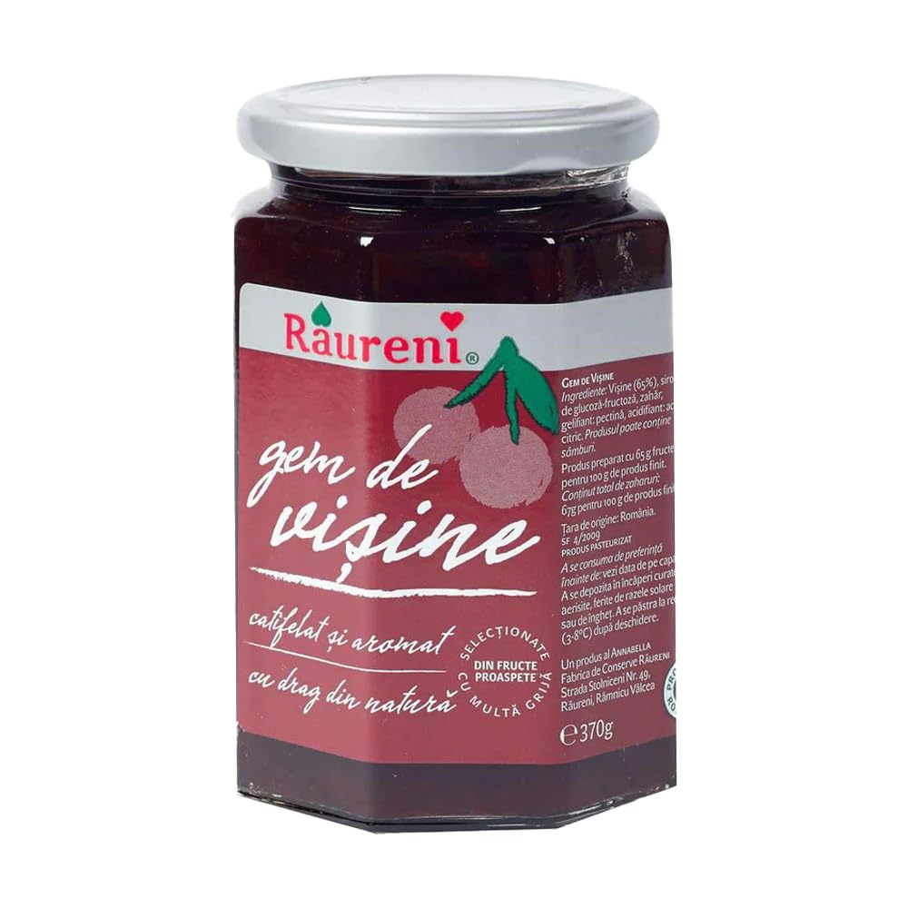 Raureni Sour Cherry Jam – Authentic Romanian Gem de Vișine, 370g