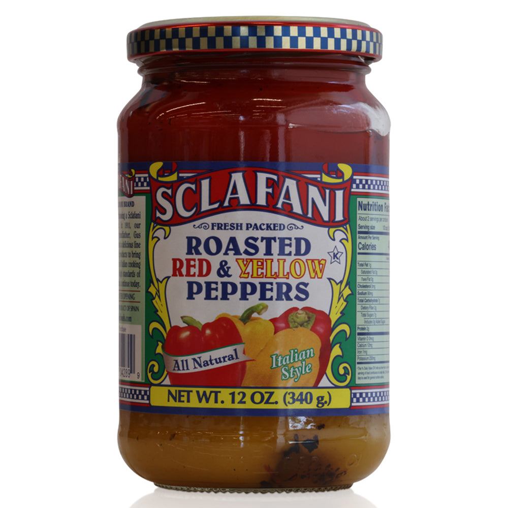 Sclafani Red & Yellow Roasted Peppers - 12 oz Jar