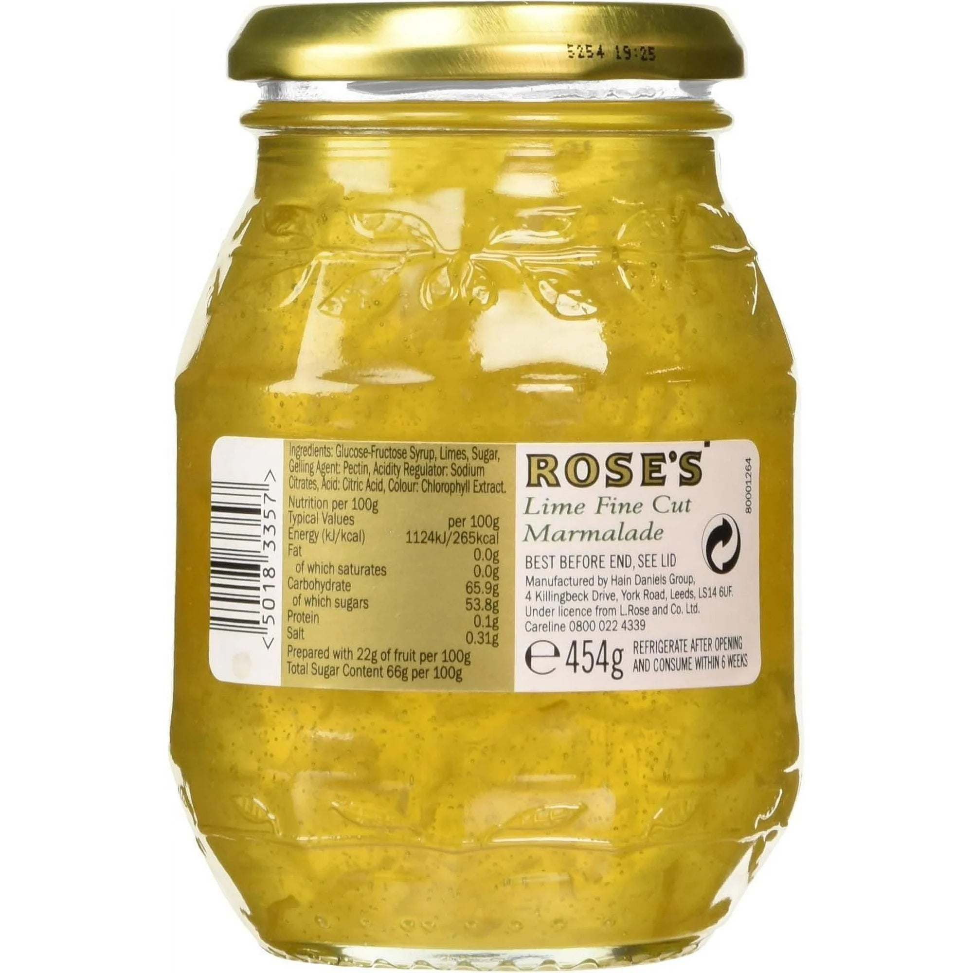 Rose's Lemon & Lime Fine Cut Marmalade – 454g Jar