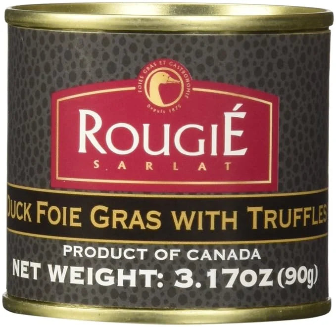 Rougie Duck Foie Gras with Truffles – Gourmet French Delicacy, 3.17 oz