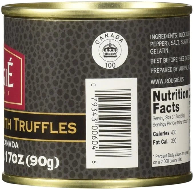Rougie Duck Foie Gras with Truffles – Gourmet French Delicacy, 3.17 oz