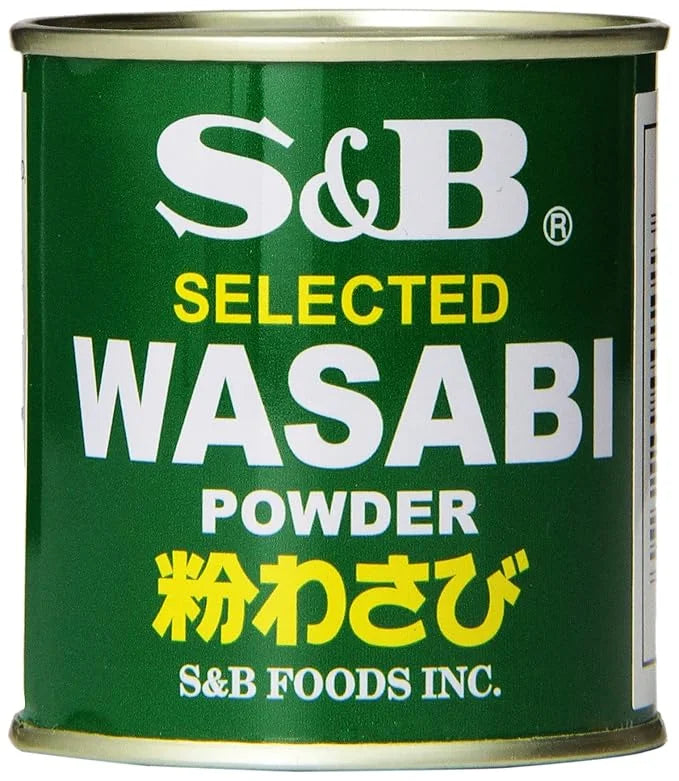 S&B wasabi paste container on a white background