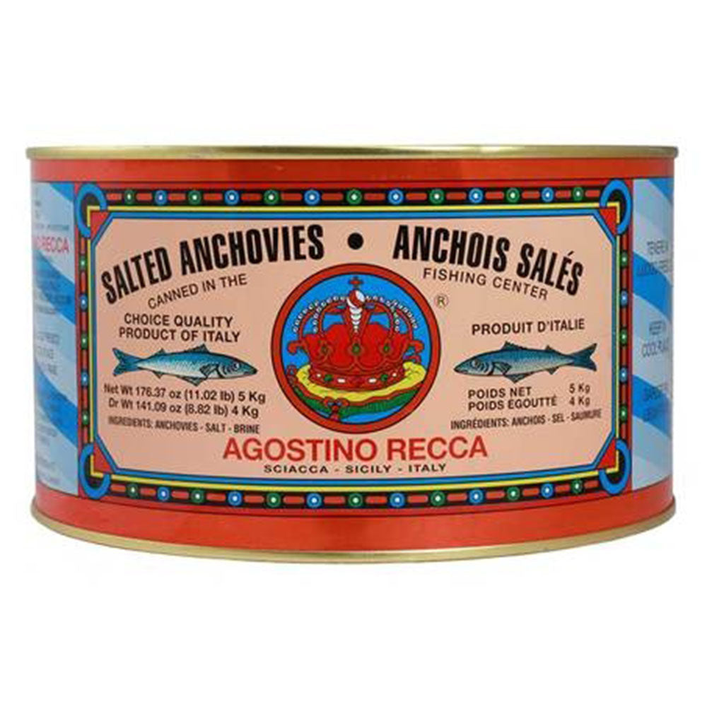 Recca Salted Anchovies - 5 KG (11.02 LB) - Bulk Whole Italian Anchovy