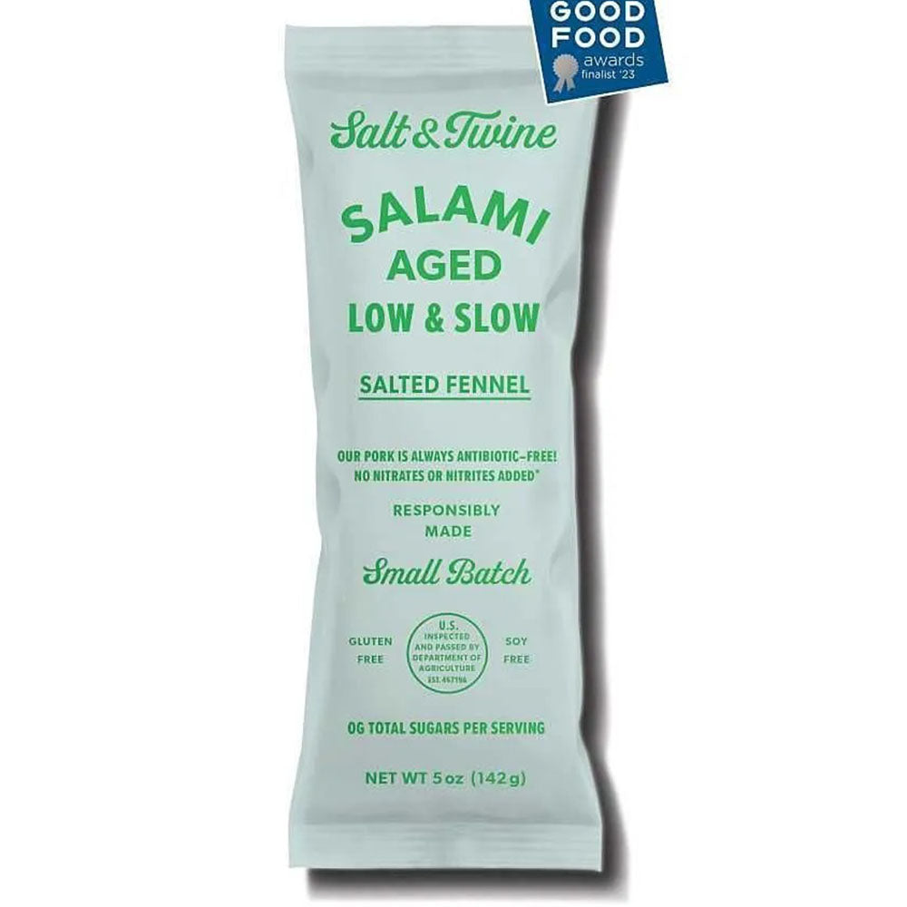 Salt & Twine Salted Fennel Salami – Small Batch, 5 oz