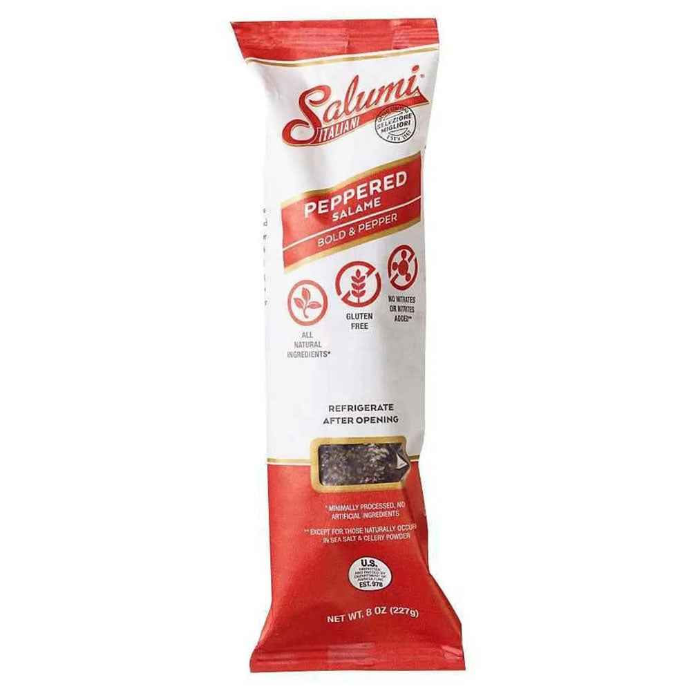 Salumi Italiani Peppered Salame – Bold & Peppery Italian Style, 8 oz
