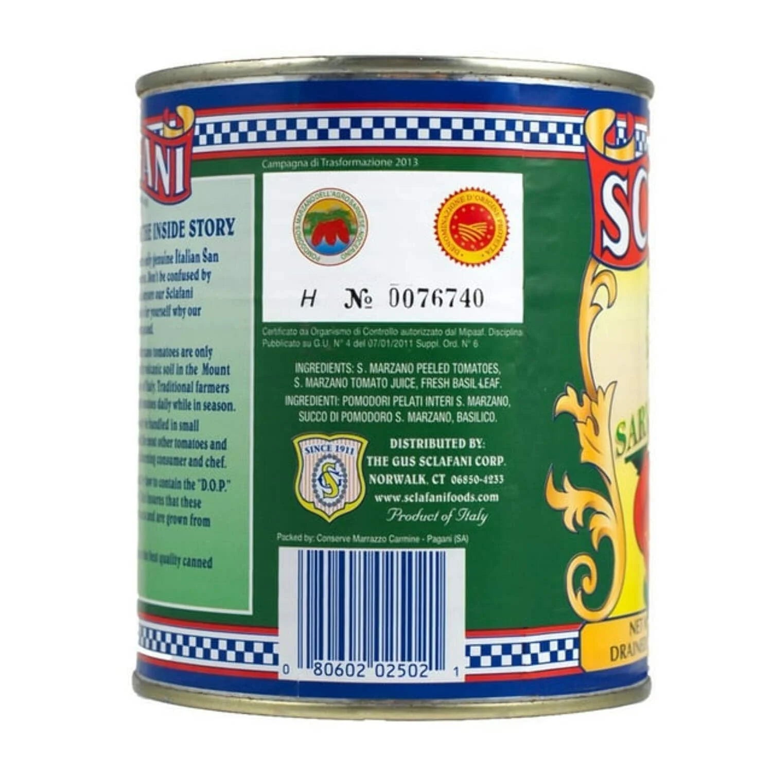 Sclafani San Marzano Tomatoes D.O.P. – 28 oz (800g)