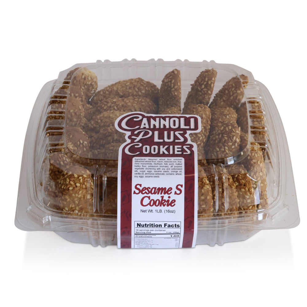 Cannoli Plus “S” Shaped Sesame Cookies – 1 LB Box (16 oz)