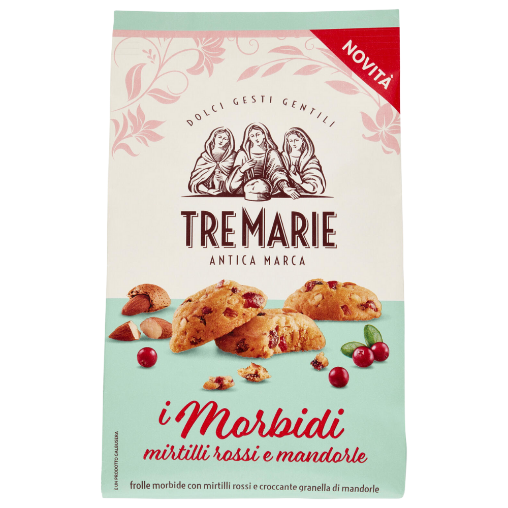 Tre Marie Soft Cookies with Red Berries and Almonds – 10.58 oz (300 g)