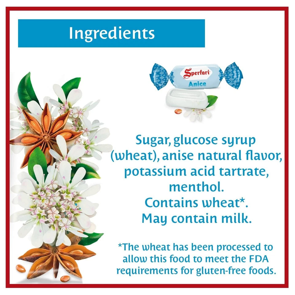 Sperlari Anise Hard Candy – 200g | Italian Individually Wrapped Sweets