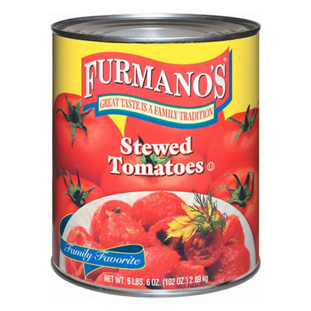 Furmano's Stewed Tomatoes #10 Can - Seasoned Tomatoes 6.38 LB Bulk