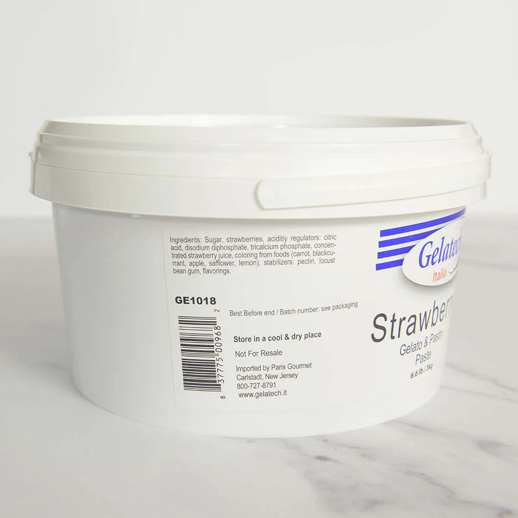 Gelatech Strawberry Gelato & Pastry Paste – Italian Fruit Base, 6.6 lb Tub