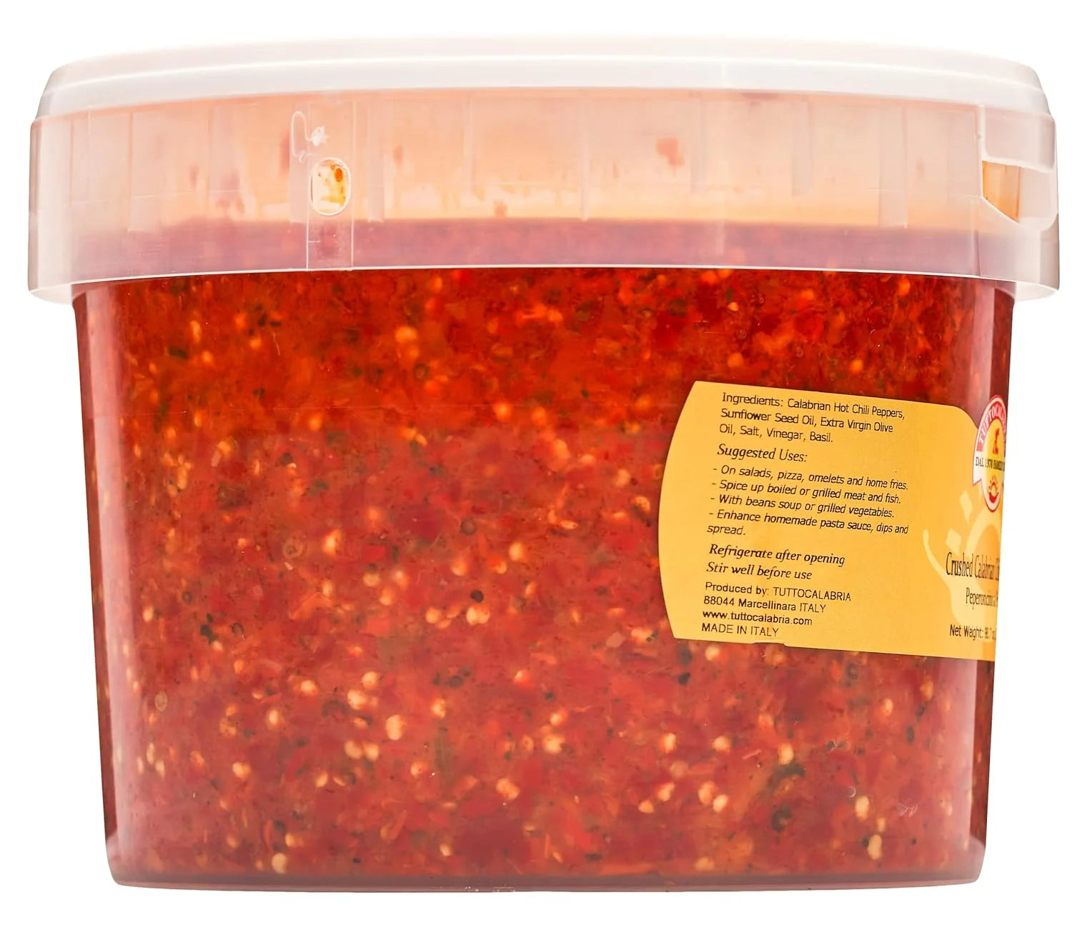 Tutto Calabria Crushed Hot Chili Peppers – 98.7 oz (Restaurant Size)