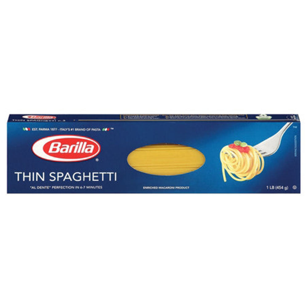 Barilla Thin Spaghetti Pasta (Spaghettini) - 1 LB Box (16 OZ)