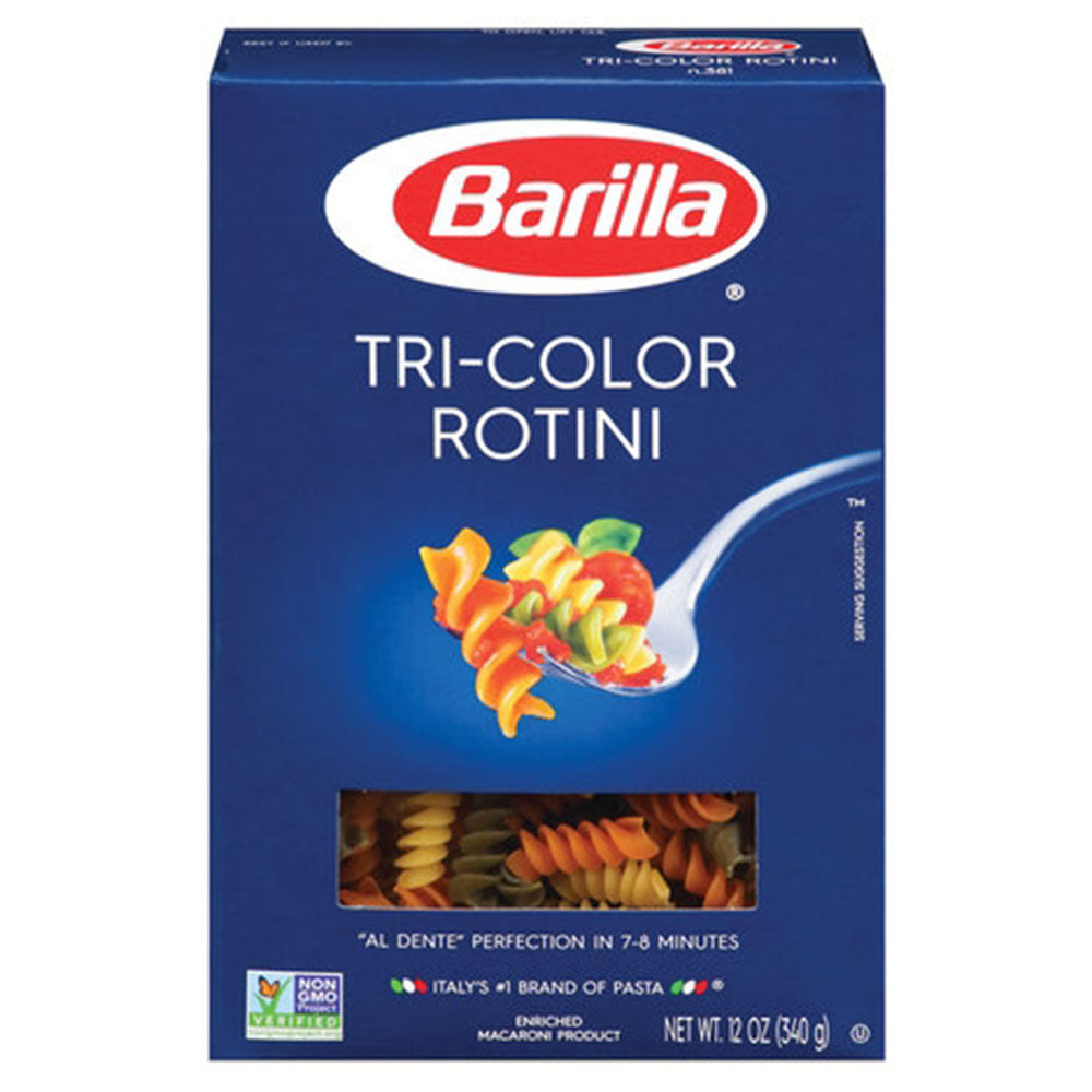Barilla Tri-Color Rotini Pasta - 12 oz Box - Colorful Twists