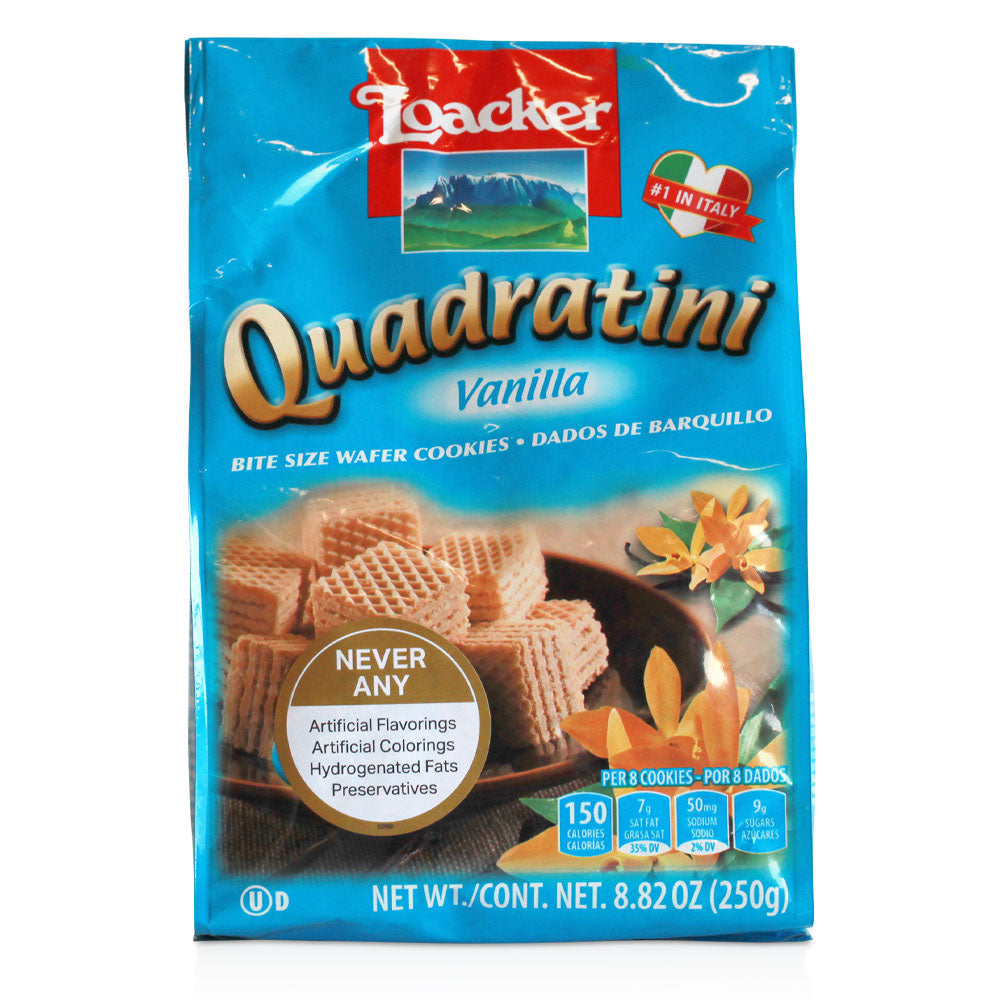Loacker Quadratini Vanilla Wafer Cookies - Italian Wafers (8.82 oz / 250g)