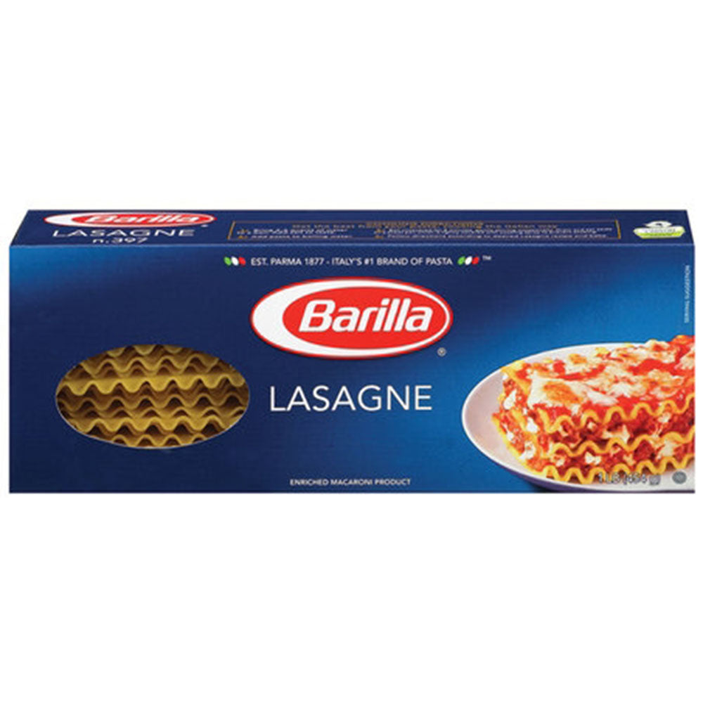 Barilla Wavy Lasagna Pasta Sheets - 1 LB Box (16 OZ) - Ridged Edges