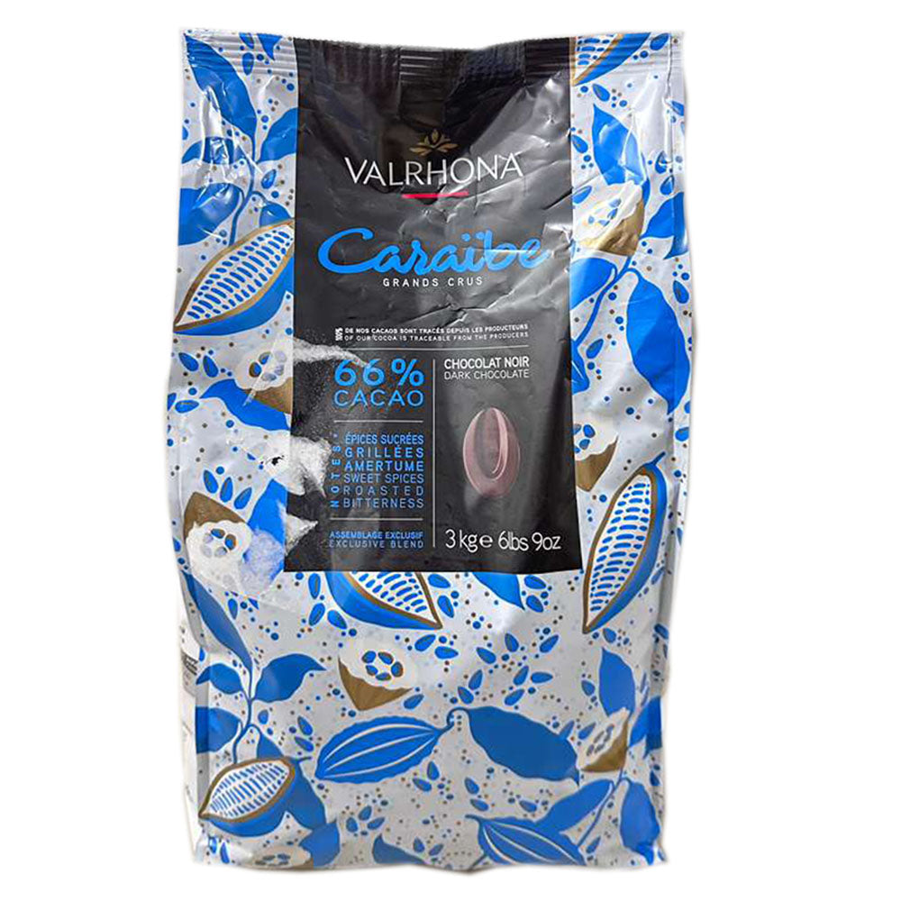 Valrhona Caraibe 66% Dark Chocolate Feves – Premium Baking Chocolate (6.61 LB Bag)