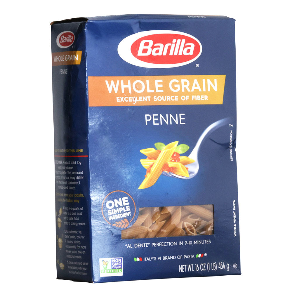 Barilla Whole Grain Penne Pasta - 1 LB Box (16 OZ) - Fiber Rich