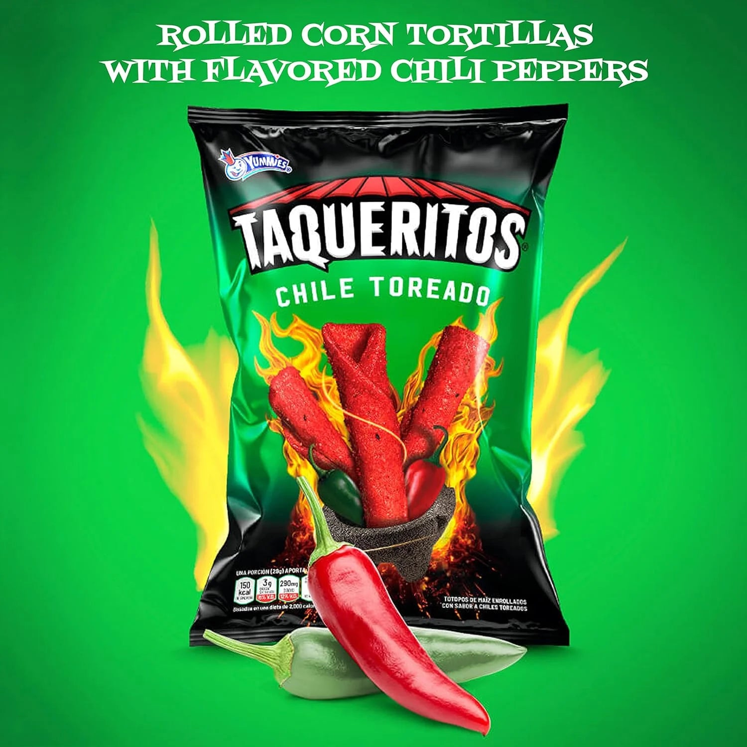 Taqueritos Tortilla Chips – Chile Toreado Flavor, 8 oz
