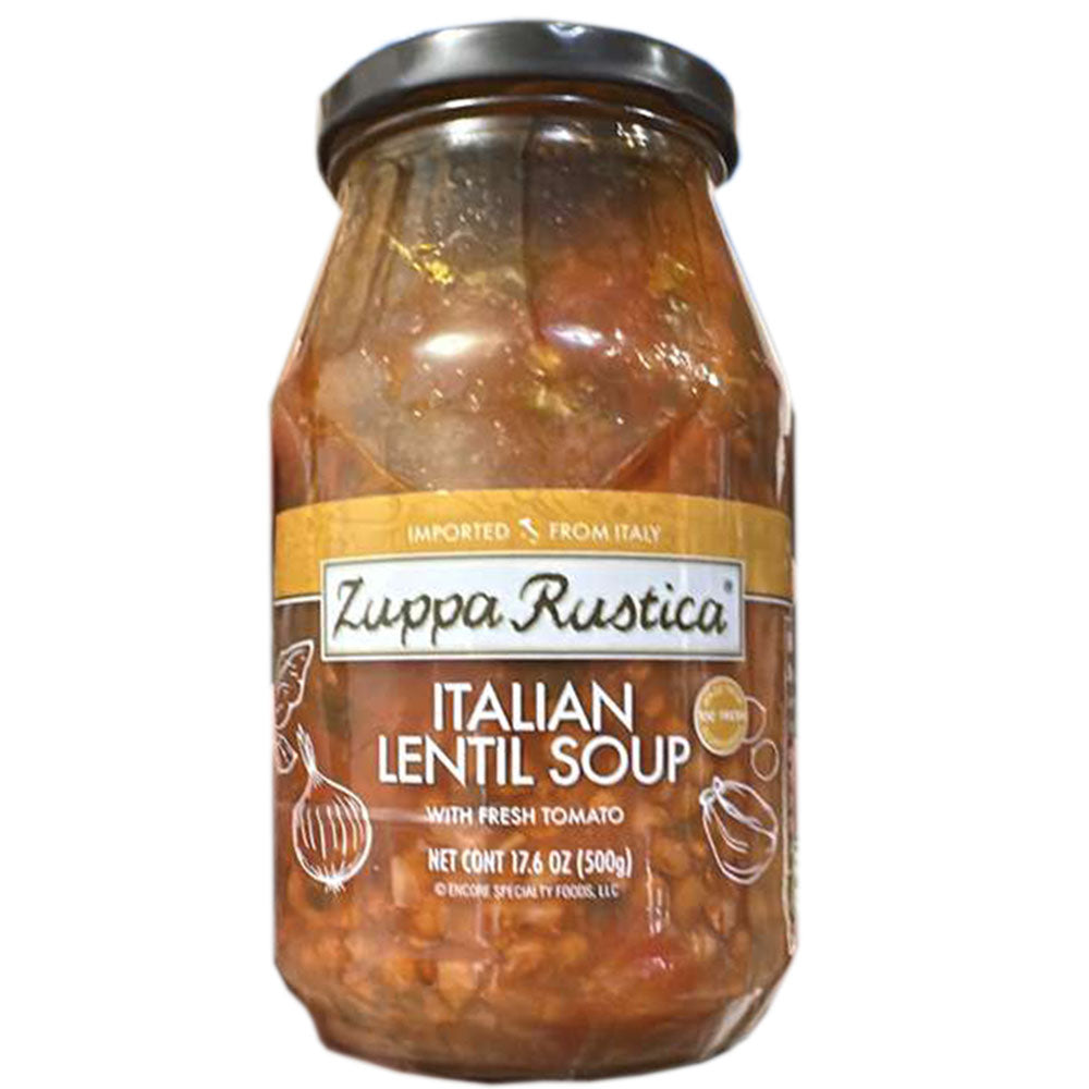 Zuppa Rustica Italian Lentil Soup with Fresh Tomato - 17.6 oz Jar (1.1 LB)