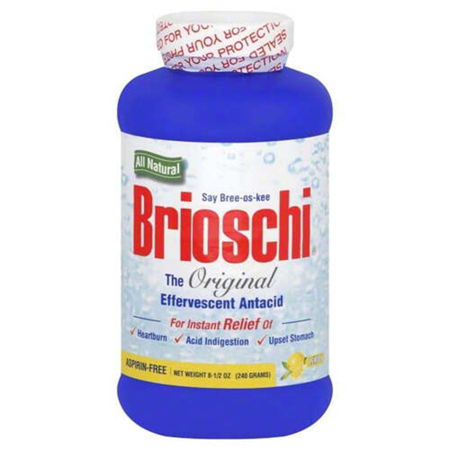 Brioschi Original Lemon Effervescent Antacid – Heartburn & Indigestion Relief, 8.5 oz