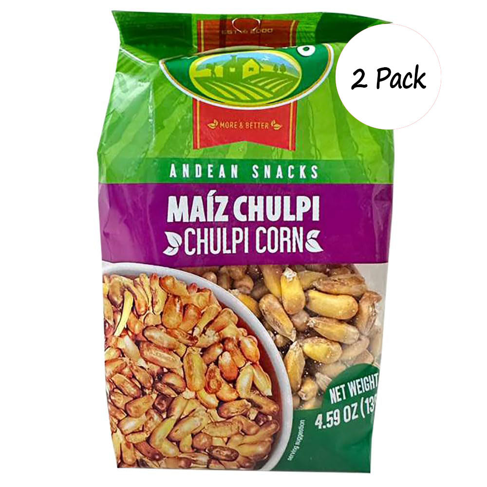 Del Campo Salted Crunchy Chulpi Corn – Andean Maíz Chulpe Snack 4.59 oz (2 pk)