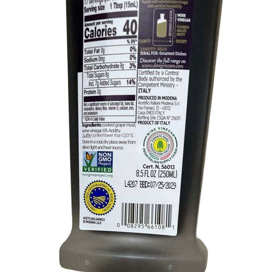 De Nigris Platinum Balsamic Vinegar of Modena – 8.45 oz Bottle
