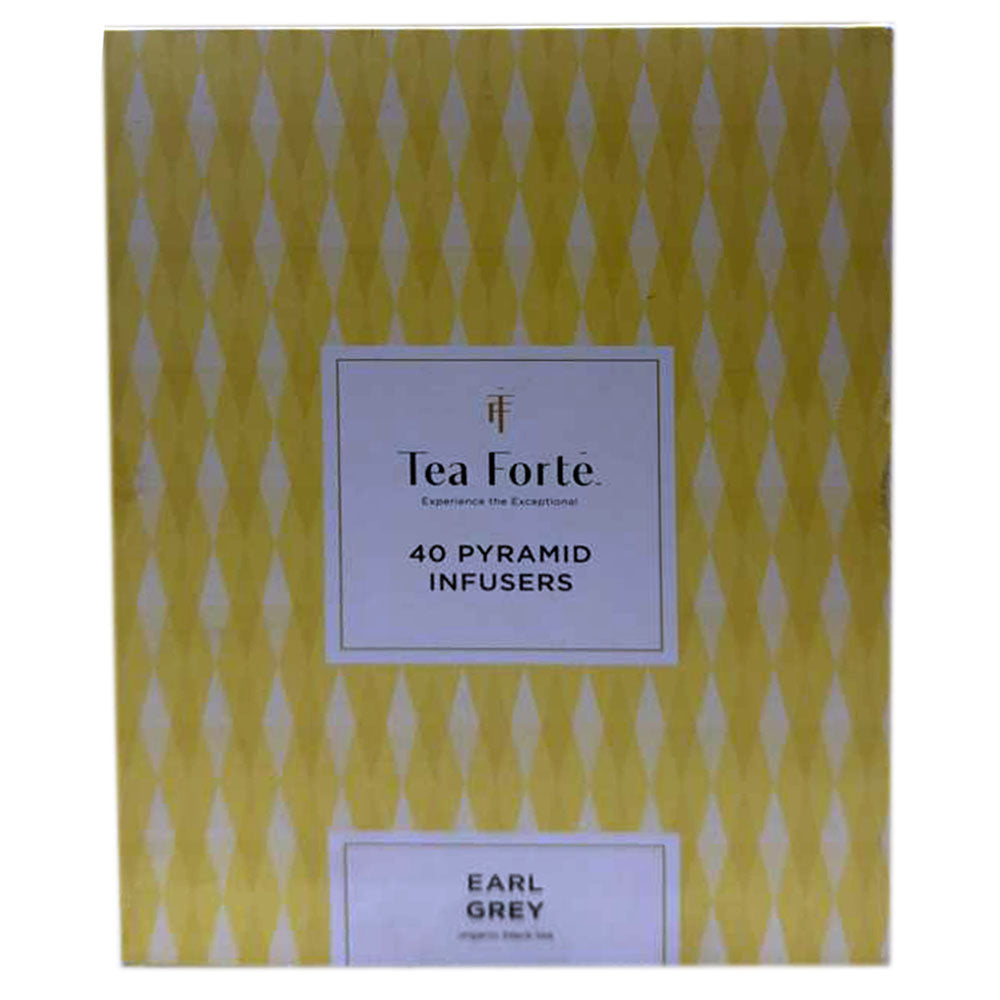 TEA FORTE Earl Grey Tea – Black Tea Pyramid Infusers (40 Count Bulk Box)