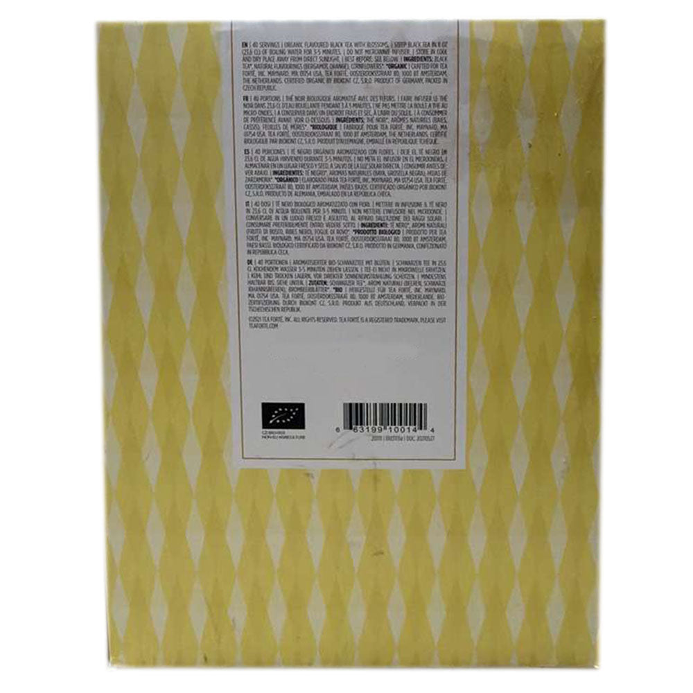 TEA FORTE Earl Grey Tea – Black Tea Pyramid Infusers (40 Count Bulk Box)