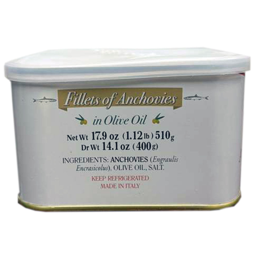 Recca Anchovy Fillets in Olive Oil 25 oz Bulk Tin (1.56 lb)