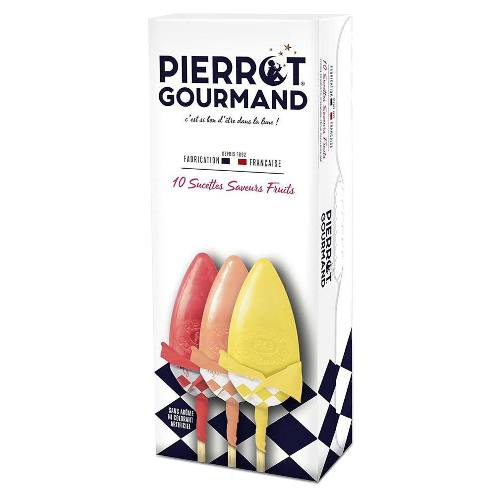 Pierrot Gourmand Mixed Fruit Lollipops – 4.6 oz (10 Count)