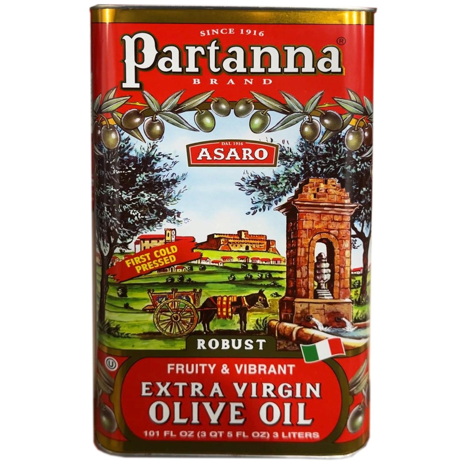 Partanna Sicilian Extra Virgin Olive Oil – 3L Tin