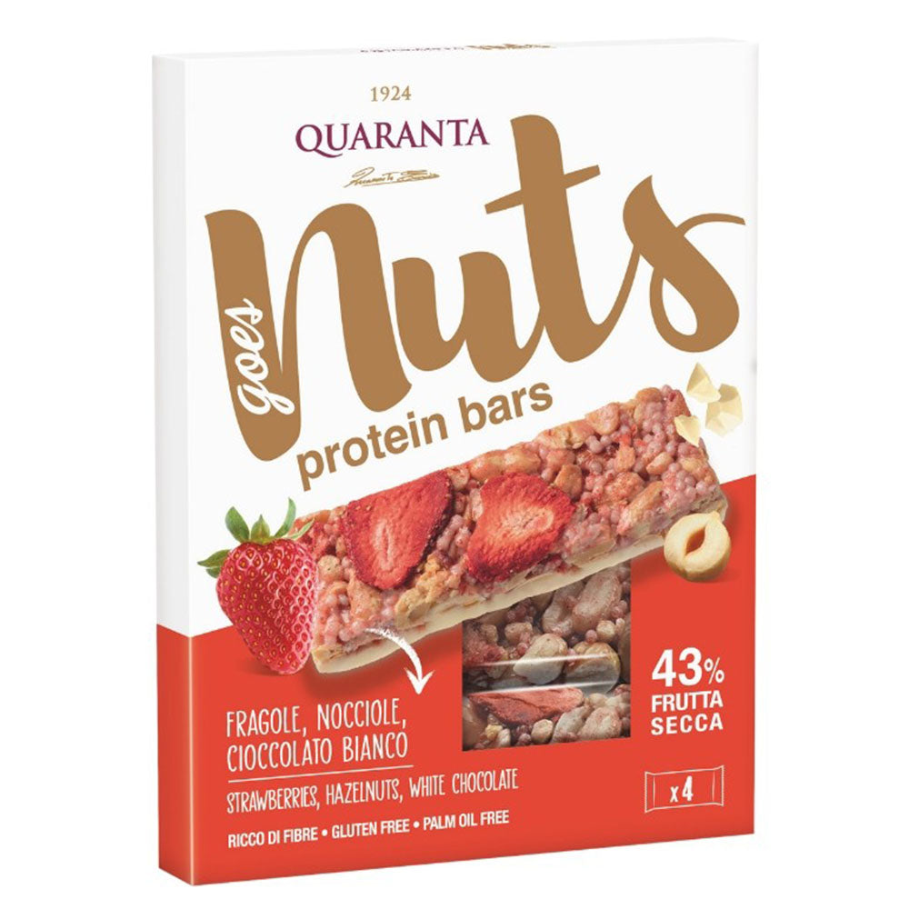 Quaranta Hazelnut White Chocolate With Strawberries Bar (4.23 oz)