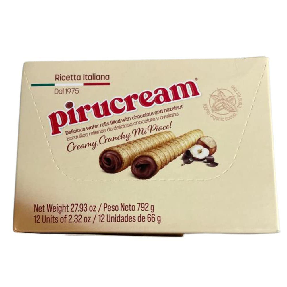 Pirucream Wafer Rolls – Chocolate & Hazelnut Cream, 12 Pack (27.93 oz)