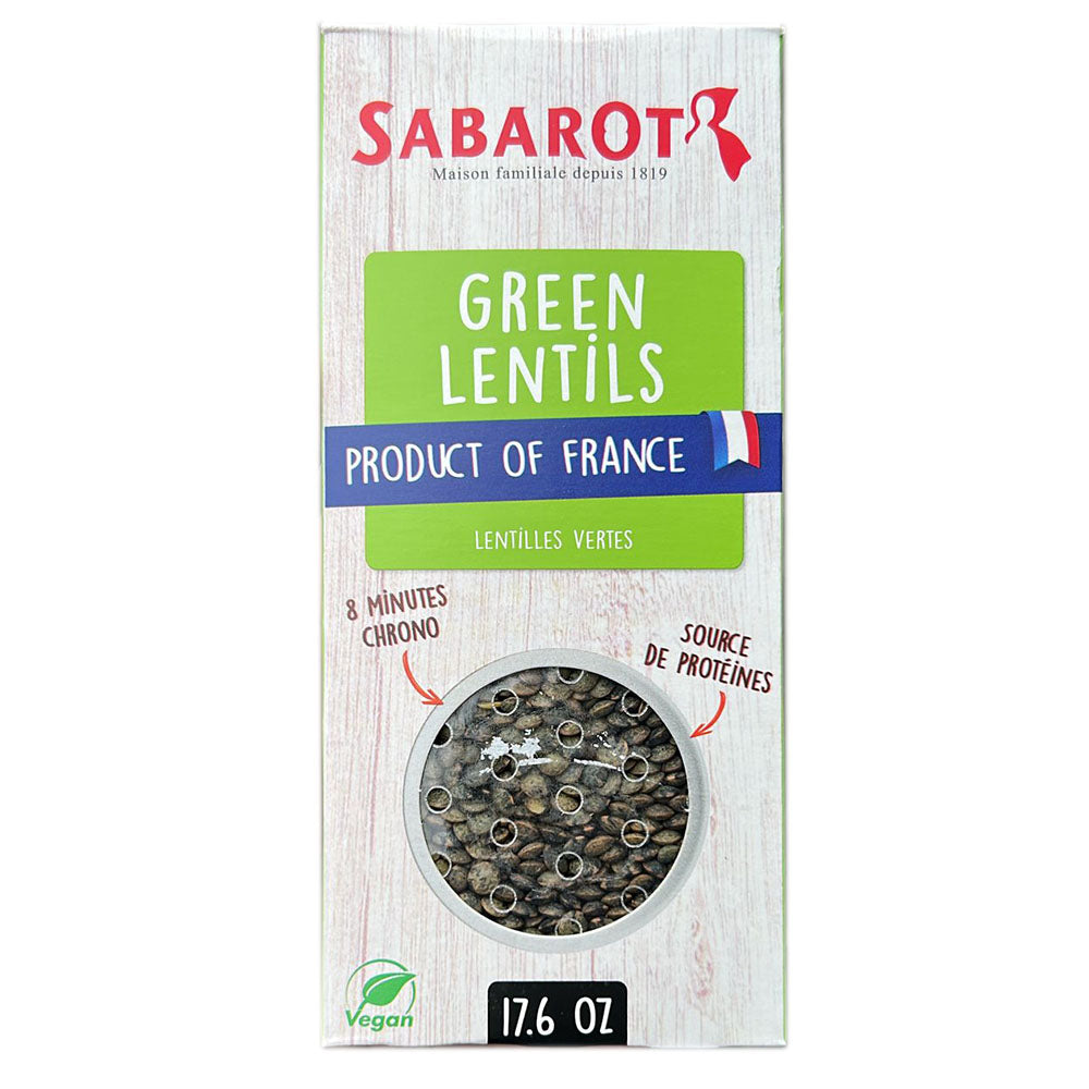 Sabarot Premium French Green Lentils - 17.6 oz Box (1.1 LB)