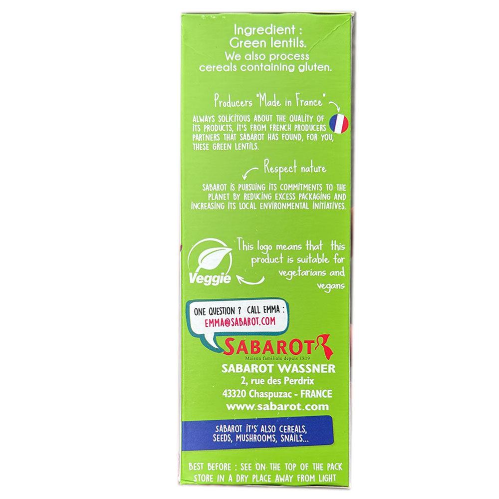 Sabarot Premium French Green Lentils - 17.6 oz Box (1.1 LB)