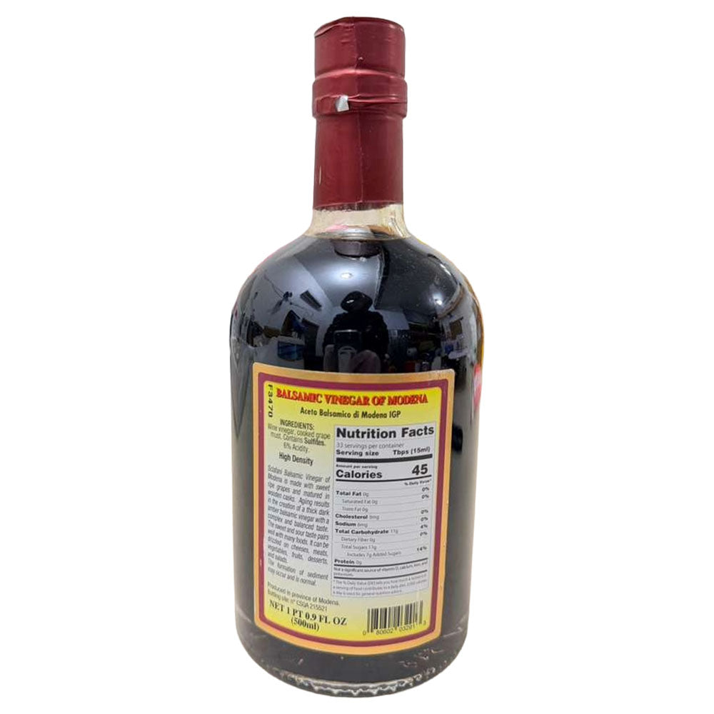 Sclafani Balsamic Vinegar 16.9 oz - Aged Italian Balsamic 500ml Bottle