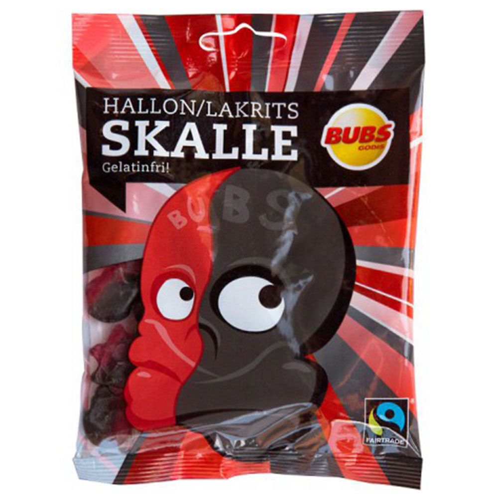 BUBS Hallon/Lakrits Skalle Raspberry Licorice Skulls 3.17 oz
