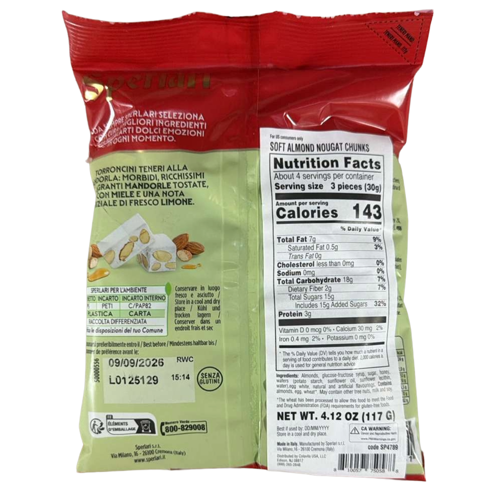 Sperlari Soft Torroncini Nougat Bites with Almonds (4.12 oz)