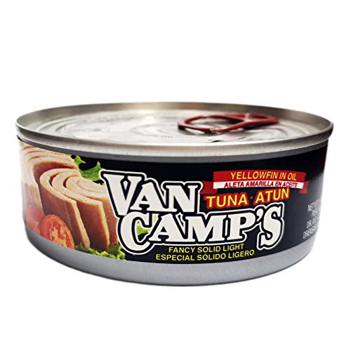 Van Camp’s Yellowfin Tuna in Oil – Fancy Solid Light Tuna, 5 oz Can